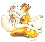  anthro blush breasts brown_hair canine claws dickgirl erection eyes_closed fennec fox fur hair handjob hindpaw intersex interspecies kacey kneeling kris_(goldfur) leanna male mammal nipples nude open_mouth orange_fur paws penetration penis plain_background plantigrade pussy sex soles toes white_background 