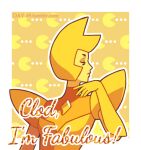  1girl alien animated animated_gif chest_jewel colored_skin dav-19 english_text gem gem_(steven_universe) helmet lips lowres pac-man steven_universe upper_body yellow_diamond_(steven_universe) yellow_skin 
