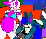  air_pump anthro belly belly_expansion big_belly big_breasts big_butt big_ears bikini blue_body blue_fur blush breasts butt canid canine chokowhite_(dog-1) clothing dominant dominant_female duo expansion female female/female fox fur growling hair hi_res hose hose_in_butt huge_belly hybrid mammal object_in_ass pawpads pink_hair pump swimwear thick_thighs tongue tongue_out tube tube_in_ass two-piece_swimsuit vanessa_(dog-1) white_body white_fur wide_hips 
