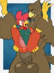 absurd_res accipitrid accipitriform anthro athletic avian balls bellybulge big_balls big_penis bird bodily_fluids bulge chicken dripping duo eagle eaglerick eyewear eyewear_only feet femboy foreskin galliform genital_fluids genitals glasses glasses_only golden_eagle hi_res huge_balls huge_penis hyper hyper_balls hyper_genitalia hyper_penis kissing male male/male muscular muscular_male nintendo nude penis phasianid precum precum_drip precum_on_own_penis rick_(eaglerick) rito saliva saliva_string size_difference size_play talons the_legend_of_zelda toes true_eagle wearing_glasses zaryuzu_73