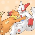  2010 anthro belly blush buizel duo eyes_closed hug kota&acute; male nintendo pok&eacute;mon pok&eacute;mon_(species) simple_background slightly_chubby video_games zangoose 