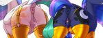 2026 absurd_res animal_genitalia animal_vulva anus blue_anus blue_body blue_feathers blue_hair blue_mane blue_tail blue_vulva blue_wings bodily_fluids butt butt_focus clitoral_winking clitoris clothed clothed_feral clothing crotch_breasts cutie_mark darkened_anus darkened_genitalia darkened_vulva digital_drawing_(artwork) digital_media_(artwork) dock_(anatomy) dripping duo english_description equid equine equine_genitalia equine_vulva feathered_wings feathers female female_feral feral flowing_hair flowing_mane flowing_tail folded_wings friendship_is_magic genital_fluids genitals glint glistening glistening_clothing gold_panties gold_thigh_highs golden_week hair hasbro hi_res horn ineffective_clothing legwear legwear_only long_hair long_mane long_tail looking_at_viewer looking_back looking_back_at_viewer mammal mane moon_symbol mostly_nude mostly_nude_feral multicolored_hair multicolored_mane multicolored_tail my_little_pony mythological_creature mythological_equine mythology neutral_expression o-ring offscreen_eyes panties panties_down partially_clothed presenting presenting_vulva princess_celestia_(mlp) princess_luna_(mlp) quadruped raised_tail rear_view shaded sibling_(lore) simple_background sister_(lore) sisters_(lore) skindentation slim_female slim_feral smile smiling_at_viewer squish standing straps sun_symbol tail teats thigh_highs thigh_highs_only thigh_squish underwear underwear_down user001 vaginal_fluid_drip vaginal_fluids vulva white_anus white_background white_body white_feathers white_vulva white_wings winged_unicorn wings