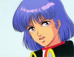  anime blue_hair collar female gradius konami lips purple_eyes salamander serious stephanie_mcbain violet_eyes 