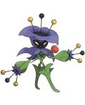 fakemon flower full_body greg_andrade highres looking_at_viewer no_humans original plant_monster pokemon pokemon_(creature) purple_flower simple_background solo sugimori_ken_(style) white_background 