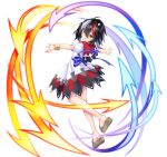  1girl arrow_(symbol) arrow_print artist_request black_hair cone_horns full_body game_asset grey_horns grey_streaks horns kijin_seija looking_at_viewer multicolored_hair non-web_source official_art open_mouth outstretched_arms red_eyes red_streaks sandals self-datamine short_sleeves simple_background small_horns smile solo spread_arms streaked_hair touhou touhou_arcadia_record transparent_background 