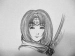  female headband shana_(dragoon) single_wing sketch the_legend_of_dragoon wings 