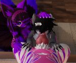  3d_(artwork) ahegao anthro aquatic assisted_fellatio assisted_oral big_breasts bikini birthmark black_body black_fur black_hair blender_(artwork) blush breasts burtrevolution burtrevolution_(burtrevolution) canid canine clothed clothing clover_(plant) clover_leaf deadrevolution_(burtrevolution) deep_throat digital_media_(artwork) duo eyewear fellatio female first_person_view fish fox fur fur_markings genitals glasses hair hand_on_head headgear headwear heart_(marking) heart_symbol hi_res hip_grab irrumatio knot leaf looking_at_viewer looking_pleasured male male/female mammal markings missing_texture multi_tail nude oral oral_penetration partially_clothed penetration penile penis penis_in_mouth pink_body pink_fur plant purple_body purple_fur purple_hair questionable_consent sex shark swimwear tail tongue tongue_out two-piece_swimsuit 