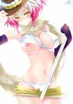  adjusting_clothes adjusting_hat between_legs black_gloves bra breasts covered_nipples cow_girl cowboy_hat fur_trim gloves hat large_breasts multicolored_hair nipple_slip nipples panties pascal red_hair short_hair shorts staff sumomo_(peach-breath) tales_of_(series) tales_of_graces two-tone_hair underwear white_background white_hair white_panties yellow_eyes 