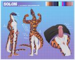  absurd_res animal_genitalia anthro boa_(disambiguation) boa_(snake) boinae cis cloaca genitals hi_res male model_sheet rainbow_boa reptile scalie snake solo themutt 