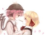  food heart lispict multiple_girls mystia_lorelei pocky pocky_kiss profile rumia shared_food touhou yuri 