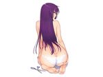  ass panties purple_hair senjougahara_hitagi taka_tony underwear 