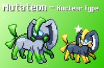  2024 3_tails black_body black_ears english_text fakemon fakeveelution feral green_body green_tail grey_body grey_ears long_ears multi_limb multi_tail multicolored_body multicolored_ears mutateon nintendo pokemon pokemon_(species) shiny_pokemon solo tail text trooper3 two_tone_body two_tone_ears white_body white_ears yellow_body yellow_tail 