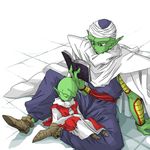  antennae bad_id bad_pixiv_id bald book cape dende dragon_ball dragon_ball_z green_skin hat male_focus multiple_boys piccolo pointy_ears reading sleeping 