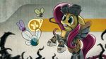  abstract_background blue_eyes clothing crossover crowbar doctor_horrible&#039;s_sing_along doctor_horrible's_sing_along dr_adorable_(mlp) english_text equine eyewear female feral fluttershy_(mlp) friendship_is_magic giantmosquito goggles hair half-life hev_suit horse mad_scientist mammal my_little_pony parasprite_(mlp) pegasus pink_hair pony rearing simple_background solo text wallpaper wings yellow_body 