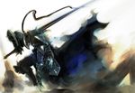  artorias_the_abysswalker cape dark_souls helmet solo souls_(from_software) sword toshiwo weapon 