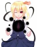  aki_tonbo darkness fang highres one_eye_closed rumia slit_pupils solo touhou 