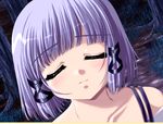  1girl downhill_night emily_(artist) emily_(pure_dream) eyes_closed game_cg lily_tail purple_hair short_hair top_(company) 