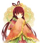  chinese_clothes hair_ornament hair_rings hair_stick long_hair magi_the_labyrinth_of_magic red_eyes red_hair ren_kougyoku smile solo twintails yunohito 