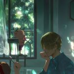  3boys antlers blonde_hair blue_nose hair_over_one_eye hat hhyy090 highres horns monkey_d._luffy multiple_boys one_piece pink_hat reindeer reindeer_antlers reindeer_boy sanji_(one_piece) tony_tony_chopper 