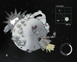  abandoned_one_(mewgenics) alien american_flag b-prober cat flag mewgenics moon no_humans radar rocket sky soumenhiyamugi space star_(sky) starry_sky the_man_in_the_moon_(mewgenics) ufo zaratana 