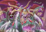  blade_arm breasts claws commentary_request dark-skinned_female dark_skin dated demon eldritch_abomination extra_arms extra_eyes extra_legs forked_tail grey_hair highres horns long_arms long_horns mechanical_head medium_breasts monster multiple_heads multiple_wings navel no_humans official_artist_extra open_mouth oyomesandazo pincers pointy_ears red_eyes red_wings sharp_teeth short_hair signature solo super_robot_wars super_robot_wars_ex tail teeth tongue tongue_out volkruss winged_arms wings yellow_eyes 