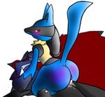  anal blush butt cowgirl_position cum cum_inside forced looking_at_viewer lucario lying male nintendo nude on_back on_top penetration penis pok&#233;mon pok&eacute;mon rape red_eyes sex straddling video_games zoroark 