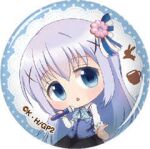  1girl black_skirt blue_background blue_bow blue_bowtie blue_eyes blue_hair blue_ribbon blue_vest border bow bowtie chibi collared_shirt copyright_logo copyright_notice cup donut donut_hair_ornament food food-themed_hair_ornament gochuumon_wa_usagi_desu_ka? hair_ornament hair_ribbon holding holding_microphone kafuu_chino logo long_hair long_sleeves looking_at_viewer lowres microphone official_art polka_dot polka_dot_background pon_de_ring pon_de_strawberry rabbit rabbit_house_uniform reaching reaching_towards_viewer ribbon round_border shirt simple_background skirt solo striped_bow striped_bowtie striped_clothes teacup triangle_mouth upwards_triangle_mouth vest white_background white_ribbon white_shirt x_hair_ornament 