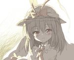  bad_id bad_pixiv_id hat monochrome nagae_iku sawayaka_samehada shaded_face short_hair smile solo sunlight touhou 