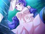  agnes_ardbeg_augustus blush bottomless breasts clothed_sex game_cg harem_party penis purple_hair red_eyes sex uncensored vaginal 