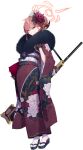  >_< 1girl arm_at_side aru_(blue_archive) aru_(new_year)_(blue_archive) black_gloves black_sandals blue_archive brown_horns clenched_teeth doremi_(doremi4704) floral_print floral_print_kimono flower frilled_sleeves frills full_body fur-trimmed_kimono fur_collar fur_trim game_asset gloves gun gun_sling h&amp;k_psg1 hair_bun hair_flower hair_ornament halo highres holding horn_ornament horns japanese_clothes kimono lace lace_gloves large_variant_set long_sleeves obi official_art orange_halo pink_hair print_kimono red_flower red_kimono red_rose rifle rose sandals sash shaded_face short_hair sidelocks simple_background sniper_rifle socks solo standing sweat tabi tachi-e teeth third-party_source transparent_background v-shaped_eyebrows variant_set very_sweaty weapon white_socks wide_sleeves 