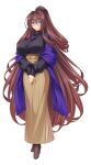  1girl aged_up black_shirt black_sweater blush boots breasts bright_pupils brown_hair brown_skirt closed_mouth full_body game_asset glasses hair_intakes high-waist_skirt high_heels high_ponytail huge_breasts inoino jewelry katsuragi_marina katsuragi_marina_(exs-tia_m) kouyoku_senki_exs-tia large_variant_set long_hair long_skirt long_sleeves looking_at_viewer necklace non-web_source official_art own_hands_together ponytail purple_eyes purple_scarf round_eyewear scarf self-datamine shawl shirt simple_background skirt sleeves_past_wrists smile solo standing sweater tachi-e transparent_background turtleneck turtleneck_sweater v_arms variant_set very_long_hair white_pupils 