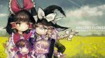  2girls ahoge album_cover album_name angry artist_request black_eyes black_hat black_shirt blonde_hair blush braid brown_hair cheek_pinching child cloud cloudy_sky collar cover crying detached_sleeves fang field hair_ribbon hair_tubes hakurei_reimu hat hat_ribbon if_they_mated kirisame_marisa looking_at_another multiple_girls open_mouth pinching red_ribbon red_shirt ribbon science_babies shirt short_hair single_braid sky sleeveless sleeveless_shirt smile tears touhou upper_body white_ribbon witch_hat yellow_eyes 