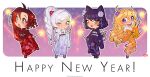  4girls :> :o ;> ahoge alternate_costume animal_ears bag black_hair black_sash blake_belladonna blonde_hair blue_eyes blue_kimono blush braid brown_sandals cat_ears cat_girl chibi chibi_only closed_mouth commentary_request company_name copyright_notice erin_winn eyelashes fireworks floral_print floral_print_kimono flower full_body fur-trimmed_kimono fur_trim grey_eyes hair_between_eyes hair_flower hair_ornament happy_new_year highres holding holding_bag holding_fireworks japanese_clothes kimono long_hair mechanical_arms multiple_girls obi official_art one_eye_closed open_mouth orange_kimono outline print_kimono prosthesis prosthetic_arm purple_eyes purple_flower purple_kimono red_flower red_hair red_kimono ruby_rose rwby sandals sash scar scar_across_eye scar_on_face second-party_source short_hair signature single_braid single_mechanical_arm smile socks sparkler sparks split_mouth standing teeth upper_teeth_only weiss_schnee white_flower white_hair white_outline white_sash white_socks yang_xiao_long yellow_eyes 
