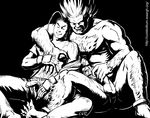  2012 abs balls biceps blanka boxers butt capcom chest_tuft clothed clothing cum cum_on_chest cum_on_self dan_hibiki erection eyes_closed fangs fingerless_gloves gay gloves hair hairy hirsute male masturbation monochrome muscles nipples nude pecs penis plain_background sitting smile spread_legs spreading street_fighter underwear video_games 