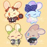  >_o 4girls :3 :d :q ^_^ amiya_(arknights) animal_ear_piercing animal_ears arknights black_hoodie black_jacket black_serafuku black_shirt black_skirt blue_bow blue_eyes blue_hairband bow bow_hairband brown_cardigan cardigan chibi chibi_only chibikemo chinese_commentary closed_eyes commentary_request frying_pan full_body furrification furry furry_female gradient_hoodie green_bow green_shirt gummy_(arknights) hair_bow hairband highres holding holding_frying_pan holding_paper hood hood_down hoodie jacket kaede040529 kroos_(arknights) looking_at_viewer looking_back mizuki_(arknights) multiple_girls neckerchief one_eye_closed open_cardigan open_clothes open_hoodie open_jacket orange_bow paper pink_eyes rabbit_ears rabbit_girl rabbit_tail school_uniform serafuku shirt skirt sleeves_past_fingers sleeves_past_wrists smile striped_bow striped_clothes striped_hairband tail tongue tongue_out watermark white_neckerchief 