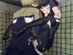  1boy 1girl 2000s_(style) against_wall armpits arms_up bdsm black_bodysuit black_hair blonde_hair blush bodysuit bondage boots bound breasts censored closed_eyes clothed_sex covered_nipples cum cum_on_body cum_on_clothes elbow_gloves faceless fiena_(mahou_senshi) game_asset gloves hetero mahou_senshi_(series) mahou_senshi_elixir_knights medium_breasts mosaic_censoring non-web_source official_art open_mouth penis rape saitou_natsuki self-datamine sex short_hair silva_radcliffe skin_tight spread_legs suspended_congress suspension tears thighhighs tiles torn_clothes vaginal variant_set visual_novel_cg 
