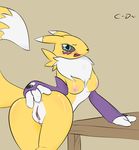  anal_fingering big_breasts blue_eyes blush breasts butt canine chest_tuft clopper-dude digimon female fingering fox fur looking_at_viewer mammal nipples nude open_mouth pussy renamon solo tongue toony tuft 