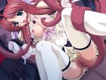  1girl 2000s_(style) blush breasts censored game_asset gloves long_hair magical_girl mahou_senshi_(series) mahou_senshi_princess_tear medium_breasts mosaic_censoring nipples no_panties non-web_source official_art open_clothes open_mouth open_shirt princess_tear rape red_hair saitou_natsuki self-datamine solo solo_focus tearna_lilian_transylveil tentacle_sex tentacles thighhighs vaginal variant_set visual_novel_cg 
