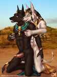  abs anubis balls canine deity dream_and_nightmare dripping ear_piercing egyptian gay jackal jewelry leaking male muscles nipple_pinch penis piercing precum ring toned 