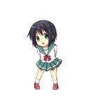  arms_behind_back black_hair chibi chuunibyou_demo_koi_ga_shitai! green_eyes highres kuena school_uniform serafuku short_hair solo togashi_kuzuha 