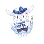  1other :3 :d animal_ears artist_request black_eyes blue_bow blue_hat bow chibikemo commentary_request creature floating full_body furry hat hat_bow holding holding_notebook holding_pen indie_virtual_youtuber leafa-chan_(riiria) looking_at_viewer lowres notebook official_art open_mouth other_focus pen plaid_bow plaid_hat round_eyewear second-party_source semi-rimless_eyewear simple_background smile solo straight-on striped_bow tachi-e unmoving_pattern white_fur 