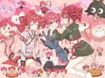 3girls ? ?? absurdres ahoge ahoge_wag ashura_tiger_(synthesizer_v) baguette bare_shoulders baumkuchen_endroll_(vocaloid) belt birdbrain_(synthesizer_v) black_thighhighs blue_flower bouquet bow brain_rot_(synthesizer_v) bread breast_pocket buttons cake character_balloon chibi closed_eyes collared_shirt colored_petticoat commentary_request cropped_jacket de_los_santos_(synthesizer_v) detached_sleeves dot_nose double-breasted double-parted_bangs drill_hair eating encore_dance_(synthesizer_v) expressive_hair feeding fingernails flower flower_request food food_on_face fukkireta green_jacket green_skirt grey_jacket grey_shirt grey_skirt grey_sleeves hair_between_eyes hair_bow hair_intakes hand_on_another's_face happy headset heart highres hito_mania_(utau) holding holding_food honto_no_(utau) iwashi_ga_tsuchi_kara_haetekurun_da_(utau) jacket kasane_teto kasane_teto_(sv) kasane_teto_(utau) kasane_teto_(voicepeak) kneeling kyuu_&amp;_ei_(utau) light_blush long_sleeves looking_at_another macaron midriff_peek migi_ni_ma_gaaru_(utau) misoji_ol_no_kyuusai_(utau) mu_(utau) multiple_girls multiple_persona musekinin_shuugoutai_(synthesizer_v) musical_note musical_staff nail_polish nise_chuugokugo_(utau) obeka_(vocaloid) obsolete_meat_(vocaloid) peach_meat_pie_(utau) petticoat pie pink_flower pink_nails pleated_skirt pocket pppp_(vocaloid) red_belt red_eyes red_hair red_nails red_socks red_trim saikyou_tetto_teto_keikaku_(utau) science_(synthesizer_v) shirai_sahuni shirt shoulder_belt shoulder_boards sidelocks sitting skirt sleeveless sleeveless_shirt socks songover spoken_for_(synthesizer_v) spoon striped_clothes striped_jacket suicide!_(synthesizer_v) sweatdrop synthesizer_v t-shi_no_hanashi_wo_shinjiru_na_(vocaloid) tai_re_te_(synthesizer_v) taihaiteki_jinsei_sanka_(utau) tail tail_belt tail_wagging tetoris_(synthesizer_v) thighhighs tongue tongue_out twin_drills usotsuki_macaron_(utau) utau utensil_in_mouth uwakimono_endroll_(utau) voicepeak white_bow white_flower white_socks wide_sleeves wing_collar zako_(vocaloid) zettai_ryouiki 