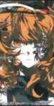  1girl a.i._voice adachi_rei android black_shirt chinese_commentary commentary_request hair_between_eyes highres jacket long_hair looking_at_viewer mechabare mumu5947 open_clothes open_jacket orange_eyes orange_hair portrait robot shirt turtleneck utau wire 