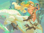  1girl blonde_hair breasts centauroid chimera colored_extremities commentary decayed_master_sword dr_altruist dragon_ears dragon_girl dragon_horns dragon_tail green_eyes highres holding holding_sword holding_weapon horn_ornament horns light_dragon_(zelda) long_hair master_sword medium_breasts nipples nude pointy_ears princess_zelda pussy scales solo sword tail talons taur the_legend_of_zelda the_legend_of_zelda:_tears_of_the_kingdom untranslatable_commentary very_long_hair weapon 
