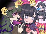  >_< 2girls :3 animalization bang_dream! bang_dream!_yumemita black_hair blush bob_cut chinese_commentary commentary_request corrupted_twitter_file crying crying_with_eyes_open drooling fox fuji_miyako fuji_miyako_(real) green_eyes green_hair hair_ornament heart heart-shaped_pupils highres llllwewewe long_hair multiple_girls nakamachi_arale open_mouth purple_eyes shaded_face sparkle speech_bubble sweat symbol-shaped_pupils tears thought_bubble viola_(bang_dream!) x_hair_ornament yuri 