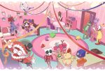  animal_ears bed bedroom black_hair black_hat blue_dress blue_ribbon bookshelf bubble_(the_amazing_digital_circus) caine_(the_amazing_digital_circus) chair commentary_request cube door dress gangle_(the_amazing_digital_circus) gloink_(the_amazing_digital_circus) hat holding holding_photo indoors jax_(the_amazing_digital_circus) kaufmo_(the_amazing_digital_circus) key kinger_(the_amazing_digital_circus) kitrow korean_commentary lamp on_bed on_chair photo_(object) pomni_(the_amazing_digital_circus) queenie_(the_amazing_digital_circus) rabbit_ears ragatha_(the_amazing_digital_circus) red_hair red_ribbon ribbit_(the_amazing_digital_circus) ribbon rug sitting star_(symbol) stuffed_animal stuffed_toy table teddy_bear teeth the_amazing_digital_circus unworn_hat unworn_headwear yellow_hat yellow_ribbon zooble_(the_amazing_digital_circus) 