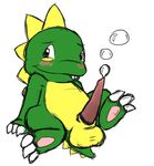  blush bub bubble_bobble dinosaur erection male penis scalie solo teeth tooth unknown_artist 