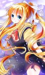  air airi_(megumi0216) blonde_hair blue_eyes hair_ribbon kamio_misuzu long_hair ponytail ribbon school_uniform very_long_hair 