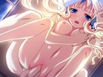  1girl blonde_hair blue_eyes blush breast_grab breasts cleo_cragganmore from_behind game_cg grabbing harem_party long_hair nude penis sex thighs uncensored vaginal 