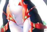  1girl bodysuit commentary_request covered_navel finalcake highres lower_body neon_trim official_alternate_costume pyra_(switch_2)_(xenoblade) pyra_(xenoblade) signature simple_background skin_tight skindentation solo white_background white_bodysuit xenoblade_chronicles_(series) xenoblade_chronicles_2 